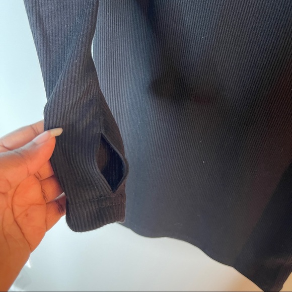 Black Ribbed Bodycon Mini Dress Size M - Picture 4 of 8